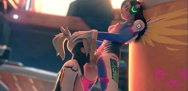  Horny Mercy is giving Deep throat blowjob to Dva - XXXtoonHUB